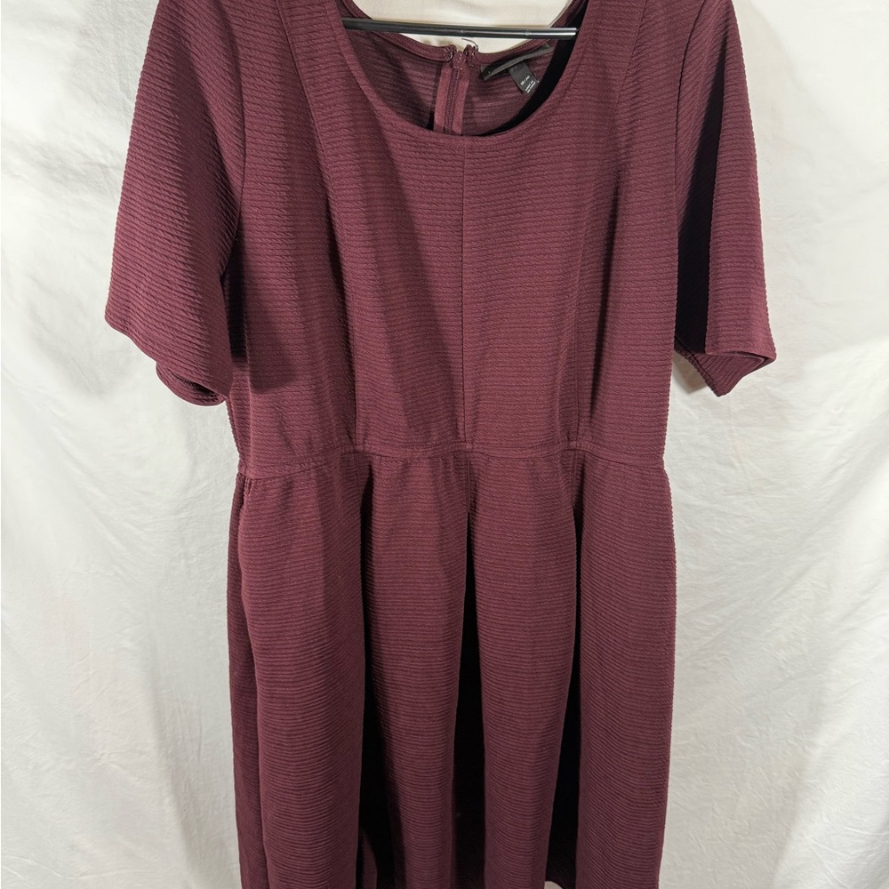 Lane Bryant Rich Burgundy Midi Dress